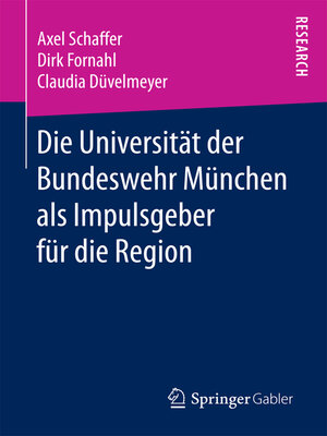 cover image of Die Universität der Bundeswehr München als Impulsgeber für die Region